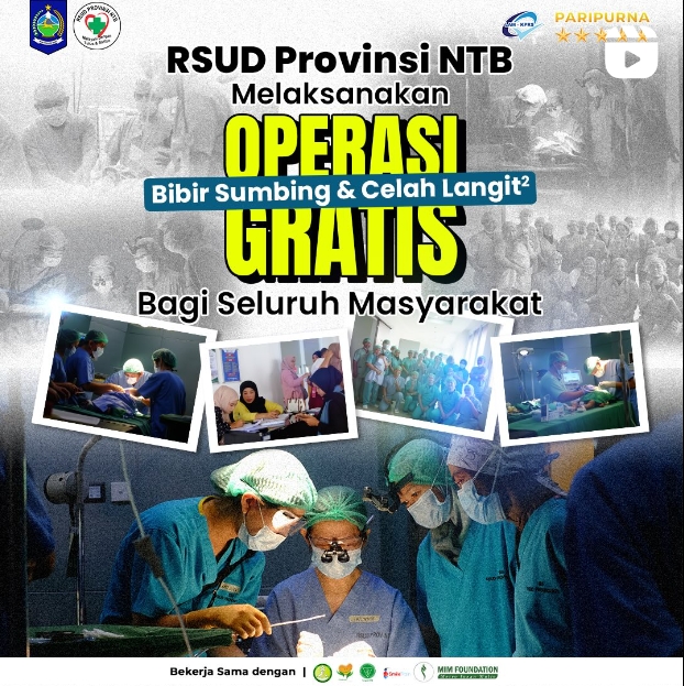RSUD Provinsi NTB Melaksanakan Operasi Gratis Bibir Sumbing dan Celah Langit bagi Seluruh Masyarakat