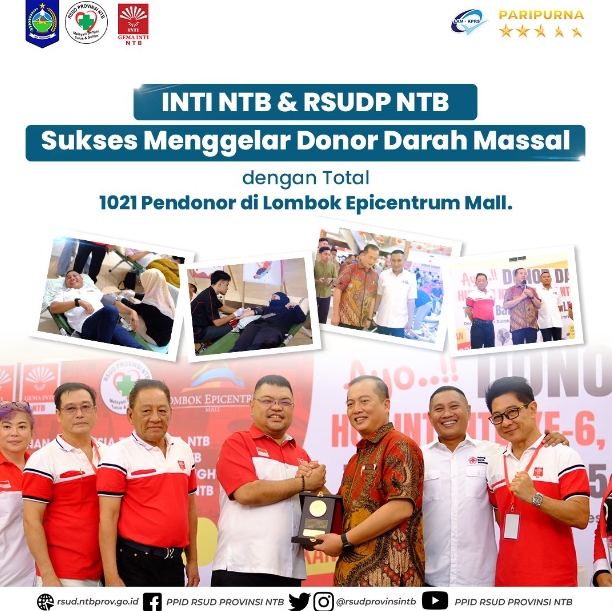 INTI NTB dan RSUD Provinsi NTB Sukses Menggelar Donor Darah Massal