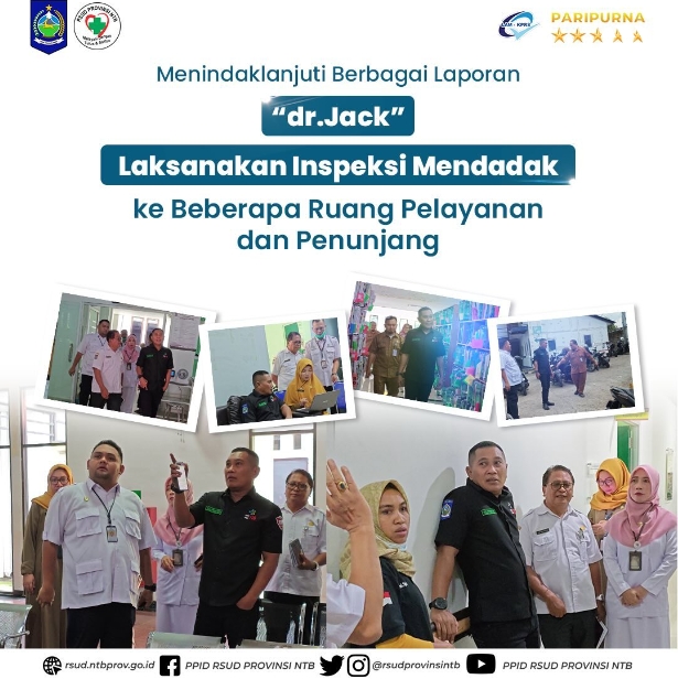 Menindaklanjuti Berbagai Laporan, dr. Jack Laksanakan Inspeksi Mendadak ke Beberapa Ruang Pelayanan dan Penunjang