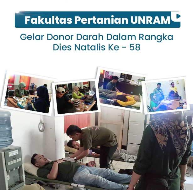 Fakultas Pertanian Unram Gelar Donor Darah dalam Rangka Dies Natalis ke-58