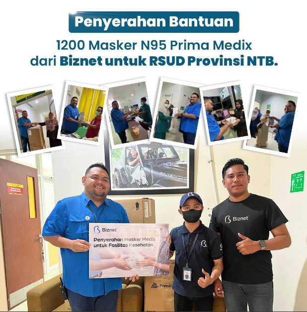 Penyerahan Bantuan 1200 Masker N95 Prima Medix dari Biznet untuk RSUD Provinsi NTB
