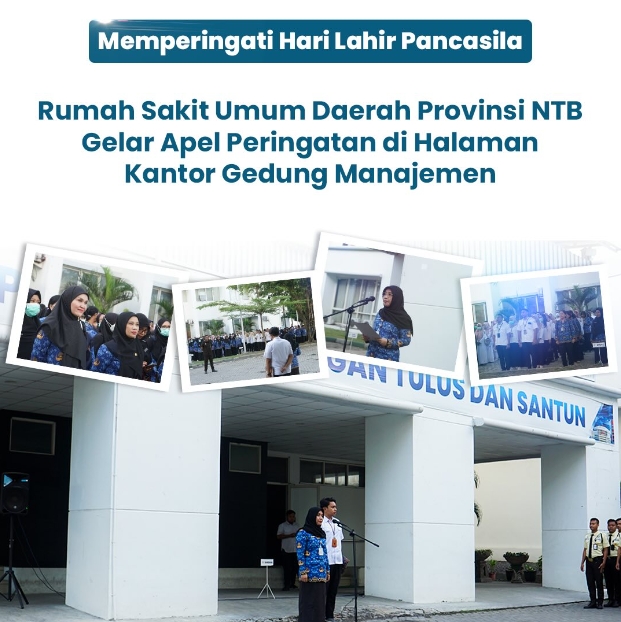 Memperingati Hari Lahir Pancasila, RSUD Provinsi NTB Gelar Apel di Halaman Kantor Gedung Manajemen