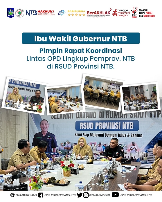 Ibu Wakil Gubernur NTB Pimpin Rapat Koordinasi Lintas OPD Lingkup Pemerintah Provinsi NTB di RSUD Provinsi NTB