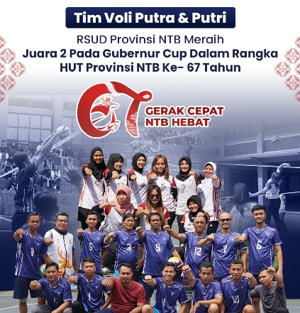 Tim Voli Putra dan Putri RSUD Provinsi NTB Meraih Juara 2 pada Gubernur Cup dalam Rangka HUT Provinsi NTB Ke-67 Tahun